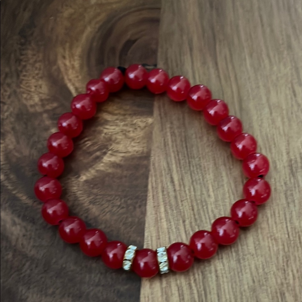 Elegant Red Beaded Bracelet Jewelry